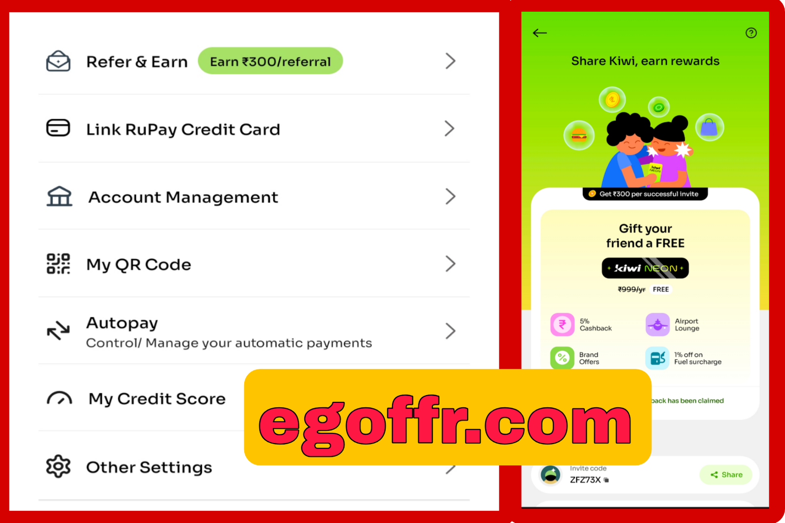 Kiwi UPI Refer and Earn